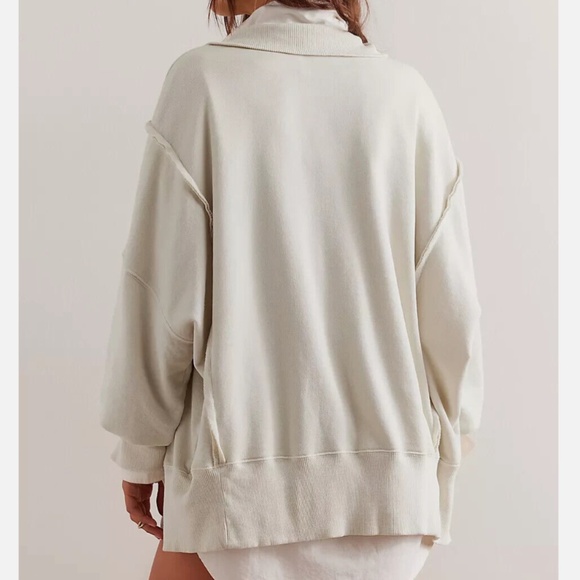 FP We The Free Camden Henley Sweatshirt in Grey Opal sz lg NWT - Picture 2 of 8